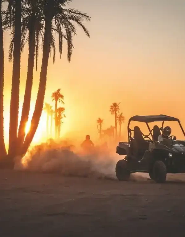 Buggy Marrakech: Buggy convoy kick up dust on a half-day adventure tour through the rugged landscapes surrounding Marrakech